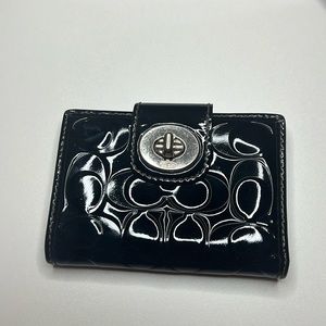 Black shiny coach wallet